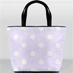 Polka Dots - White on Pastel Violet Bucket Bag