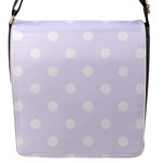 Polka Dots - White on Pastel Violet Flap Closure Messenger Bag (S)