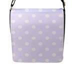 Polka Dots - White on Pastel Violet Flap Closure Messenger Bag (L)