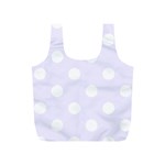 Polka Dots - White on Pastel Violet Full Print Recycle Bag (S)