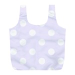 Polka Dots - White on Pastel Violet Full Print Recycle Bag (L)