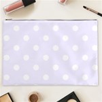 Polka Dots - White on Pastel Violet Cosmetic Bag (XXL)