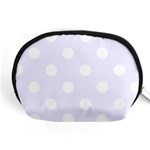 Polka Dots - White on Pastel Violet Accessory Pouch (Medium)