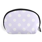 Polka Dots - White on Pastel Violet Accessory Pouch (Large)