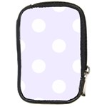 Polka Dots - White on Pastel Violet Compact Camera Leather Case