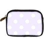 Polka Dots - White on Pastel Violet Digital Camera Leather Case