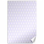 Polka Dots - White on Pastel Violet Canvas 24  x 36 