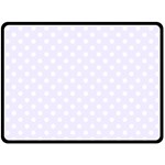 Polka Dots - White on Pastel Violet Double Sided Fleece Blanket (Large) (Two Sides)