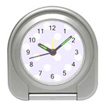 Polka Dots - White on Pastel Violet Desk Alarm Clock