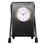 Polka Dots - White on Pastel Violet Pen Holder Desk Clock