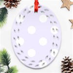 Polka Dots - White on Pastel Violet Ornament (Bell) Ornament (Oval Filigree)