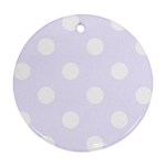 Polka Dots - White on Pastel Violet Ornament (Round)