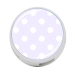 Polka Dots - White on Pastel Violet 4-Port USB Hub (One Side)