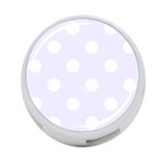 Polka Dots - White on Pastel Violet 4-Port USB Hub (Two Sides)