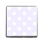 Polka Dots - White on Pastel Violet Memory Card Reader (Square)