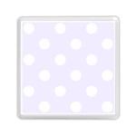 Polka Dots - White on Pastel Violet Memory Card Reader with Storage (Square)