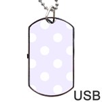 Polka Dots - White on Pastel Violet Dog Tag USB Flash (One Side)