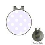 Polka Dots - White on Pastel Violet Golf Ball Marker Hat Clip