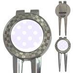 Polka Dots - White on Pastel Violet 3-in-1 Golf Divot
