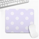 Polka Dots - White on Pastel Violet Large Mousepad