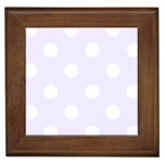 Polka Dots - White on Pastel Violet Framed Tile