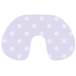 Polka Dots - White on Pastel Violet Travel Neck Pillow