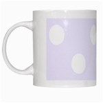 Polka Dots - White on Pastel Violet White Mug