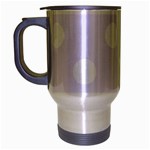 Polka Dots - White on Pastel Violet Travel Mug (Silver Gray)