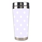 Polka Dots - White on Pastel Violet Stainless Steel Travel Tumbler