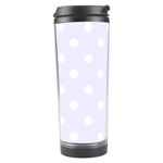 Polka Dots - White on Pastel Violet Travel Tumbler
