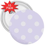 Polka Dots - White on Pastel Violet 3  Button (10 pack)