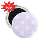 Polka Dots - White on Pastel Violet 2.25  Magnet (10 pack)
