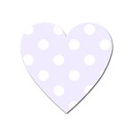Polka Dots - White on Pastel Violet Magnet (Heart)