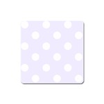 Polka Dots - White on Pastel Violet Magnet (Square)