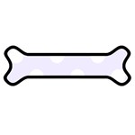 Polka Dots - White on Pastel Violet Magnet (Dog Bone)