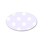 Polka Dots - White on Pastel Violet Sticker (Oval)
