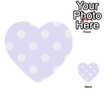 Polka Dots - White on Pastel Violet Multi-purpose Cards (Heart)
