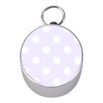 Polka Dots - White on Pastel Violet Silver Compass (Mini)