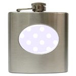 Polka Dots - White on Pastel Violet Hip Flask (6 oz)