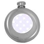 Polka Dots - White on Pastel Violet Hip Flask (5 oz)