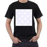 Polka Dots - White on Pastel Violet Men s T-Shirt (Black)