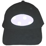 Polka Dots - White on Pastel Violet Black Cap