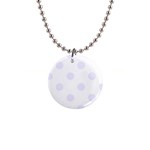 Polka Dots - Pastel Violet on White 1  Button Necklace