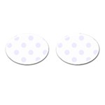 Polka Dots - Pastel Violet on White Cufflinks (Oval)
