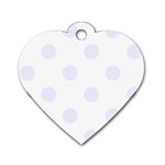 Polka Dots - Pastel Violet on White Dog Tag Heart (Two Sides)