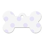 Polka Dots - Pastel Violet on White Dog Tag Bone (One Side)