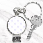 Polka Dots - Pastel Violet on White Nail Clippers Key Chain