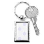 Polka Dots - Pastel Violet on White Key Chain (Rectangle)
