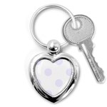 Polka Dots - Pastel Violet on White Key Chain (Heart)