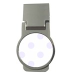 Polka Dots - Pastel Violet on White Money Clip (Round)